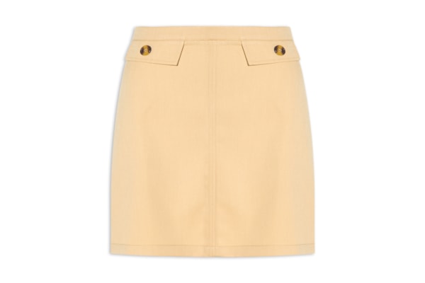 Saia Curta Detalhe Lapela - Bege