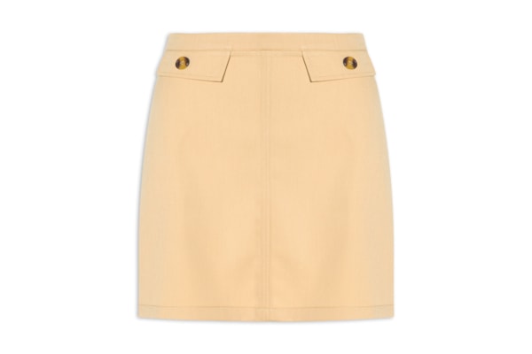 Saia Curta Detalhe Lapela - Bege