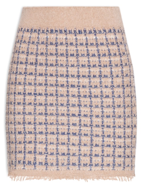 Saia Curta em Tricot – Azul