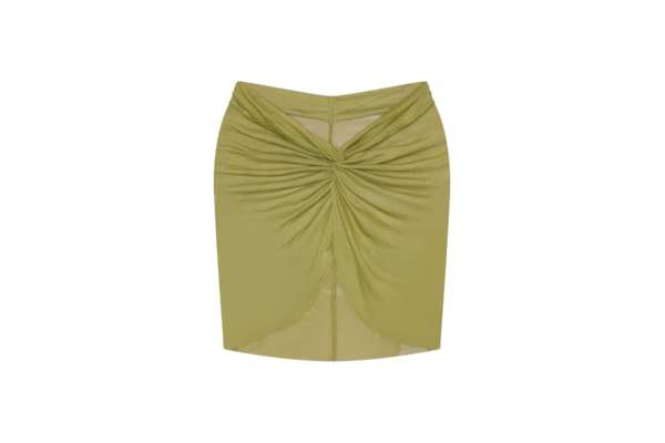 saia curta em tule pistache