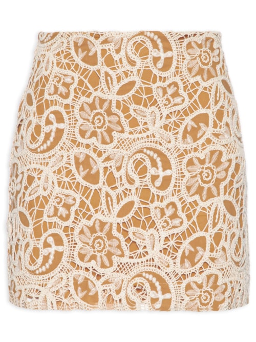 Saia Curta Renda – Bege