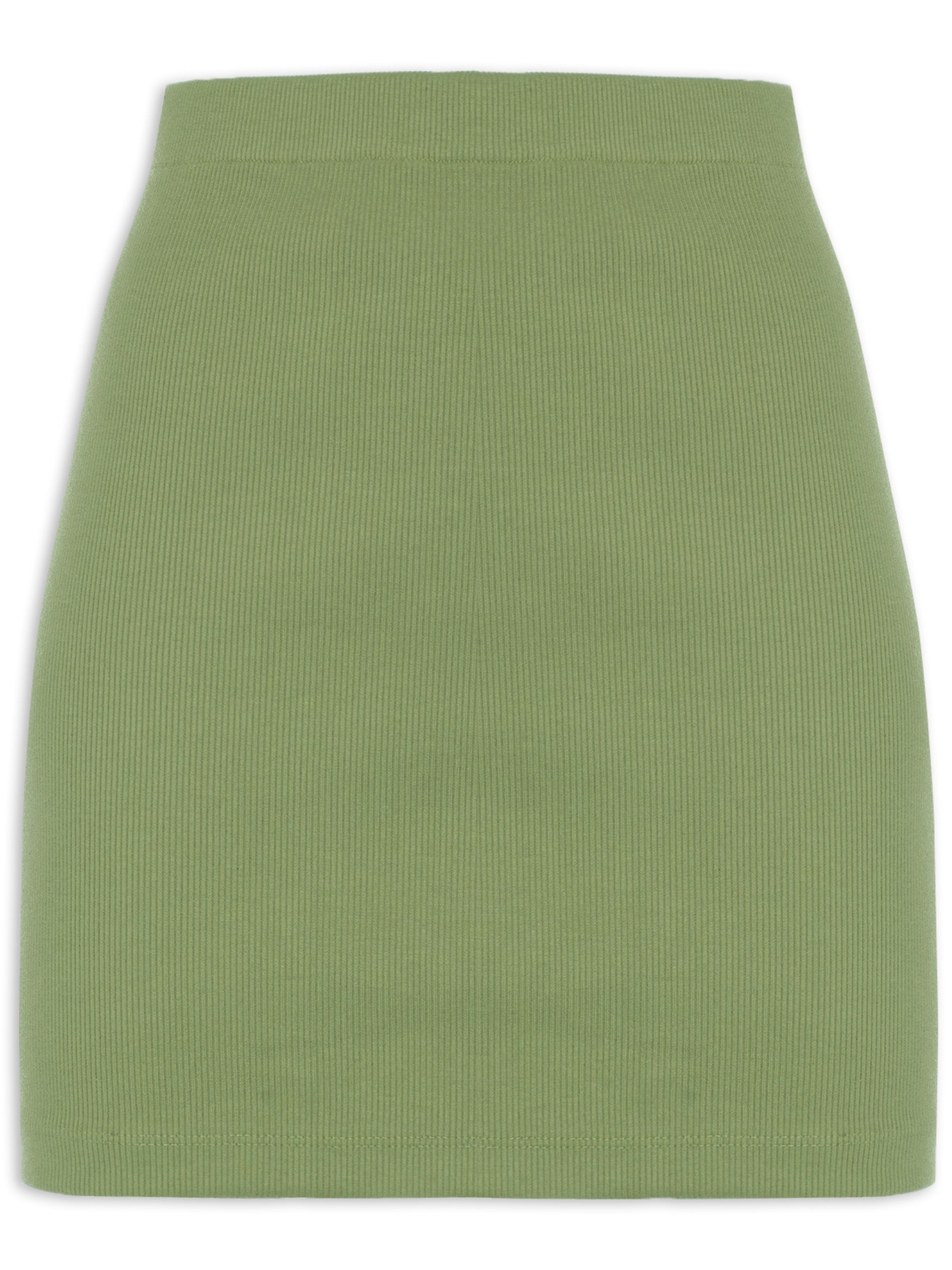 Saia Curta Rib Básica Verde Basiq