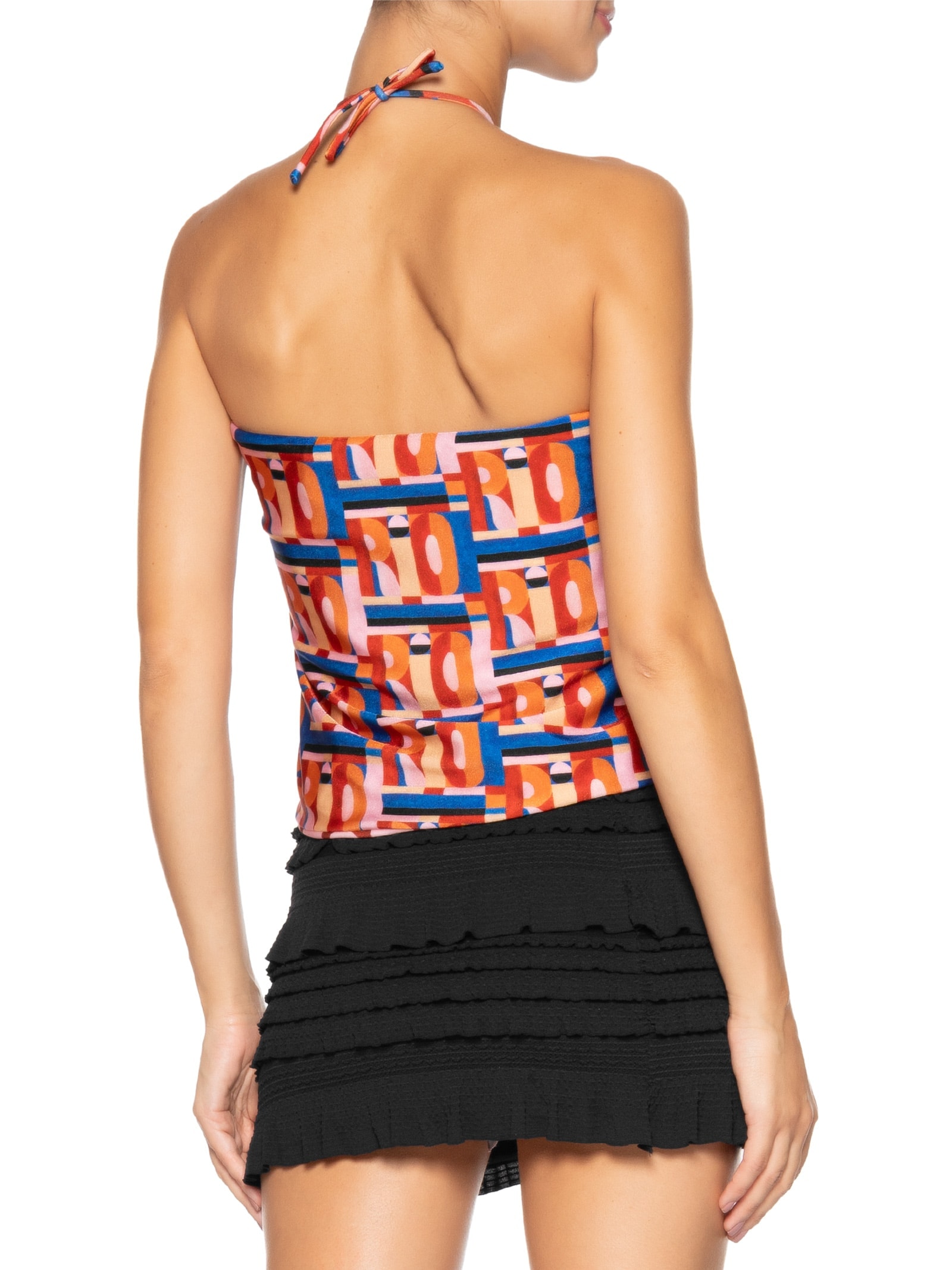 Saia Curta Rio Gráfico Rosa Farm Praia