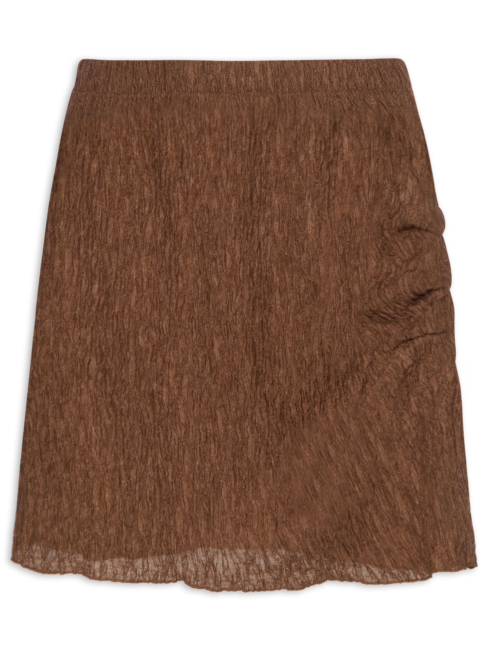 Saia Curta Texturizada Marrom Market 33
