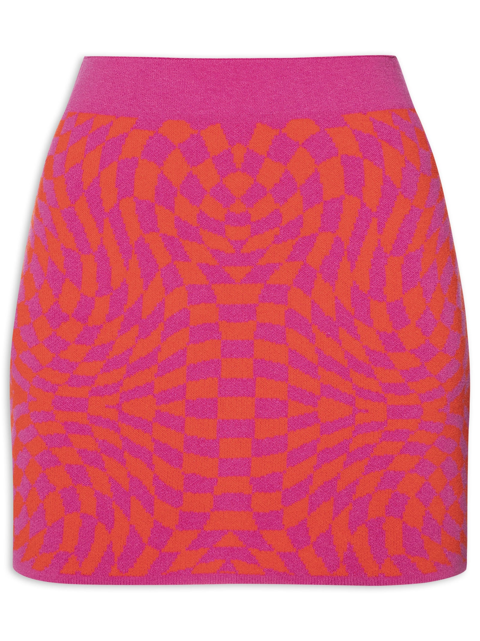 Saia Curta Tricot Rosa Market 33