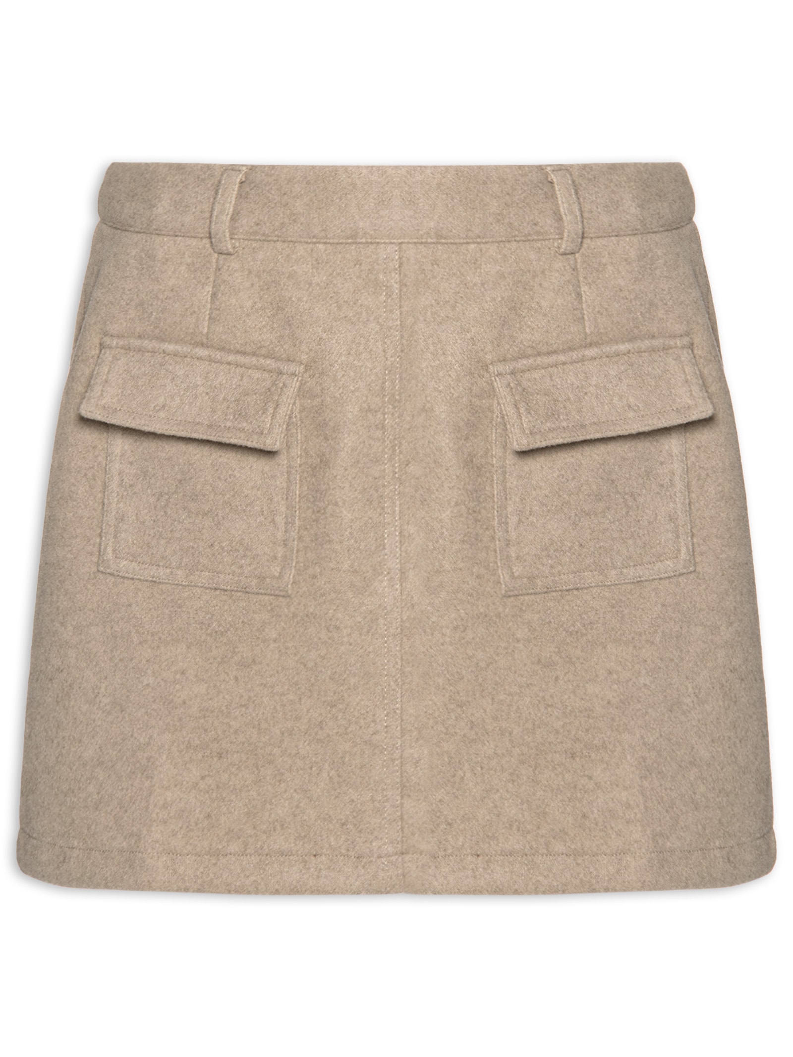 Saia Curta Utilitária Bege Basiq