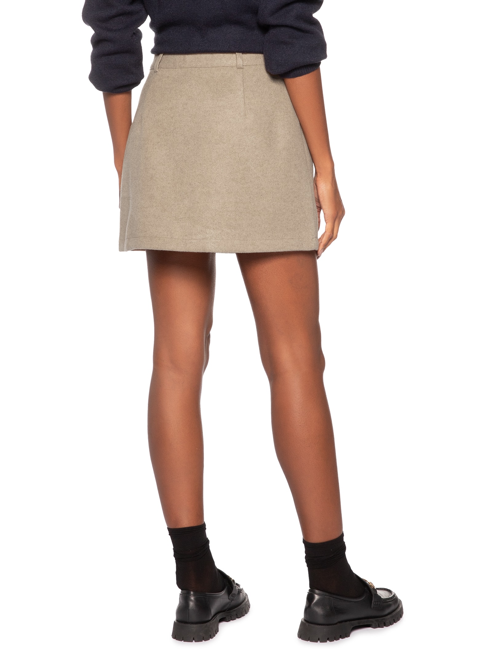 Saia Curta Utilitária Bege Basiq
