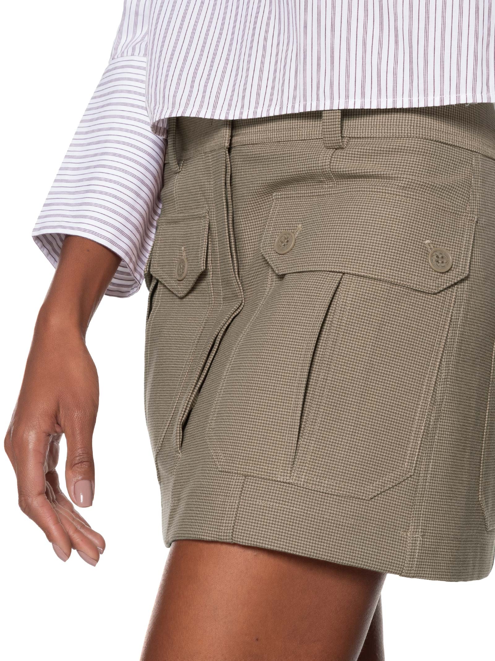 Saia Curta Xadrez Marrom Animale