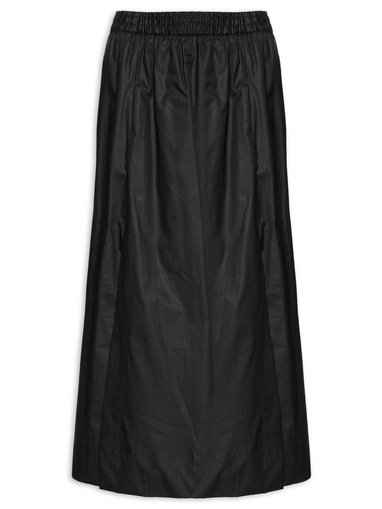 Saia De Algodão Midi Preta Preto Animale