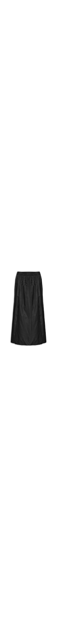 Saia De Algodão Midi Preta - Preto