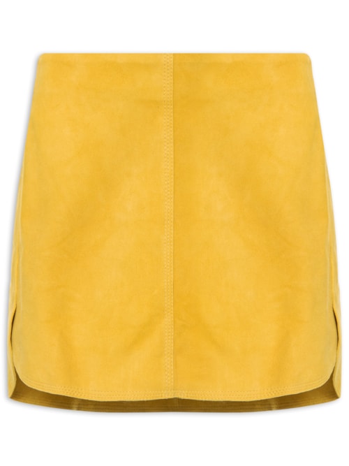 Saia De Chamois Pespontada Fraldada – Amarelo