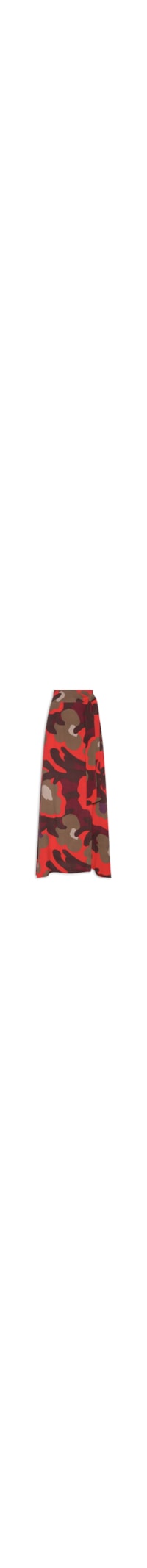 Saia De Crepe Midi Estampada Valentina - Vermelho