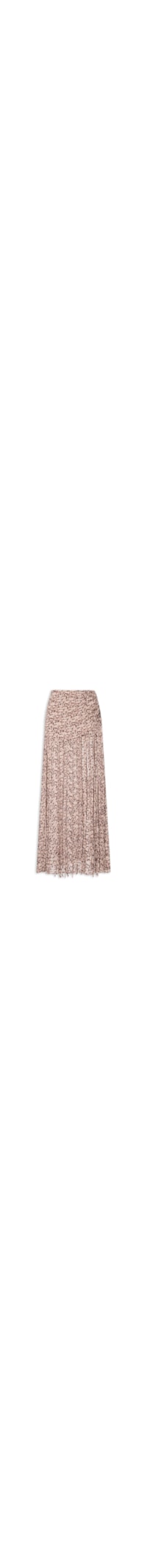 Saia De Georgette Longa Estampa Liberty Chelsea Detalhe Em Franjas - Marrom