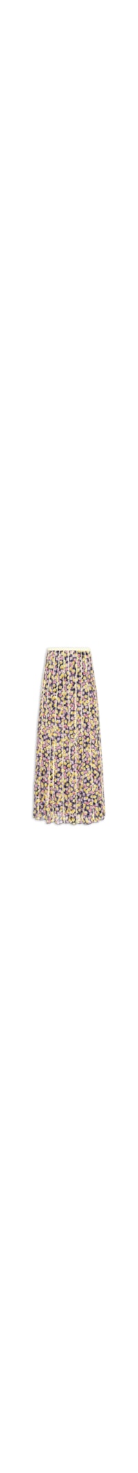 Saia De Georgette Longa Recorte Com Vivos Estampa Liberty Arte - Rosa