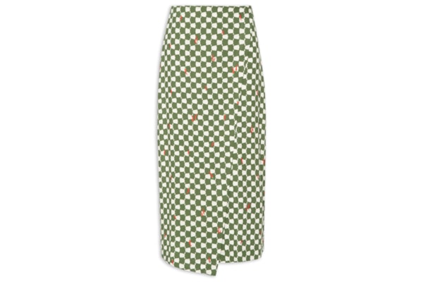 Saia de Linho Estampa Chilli - Verde