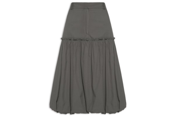 Saia De Tricoline Balone Midi - Verde