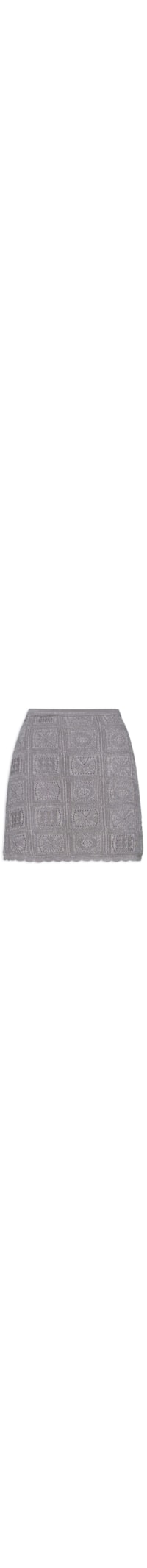 Saia De Tricot Curta Com Lurex - Cinza