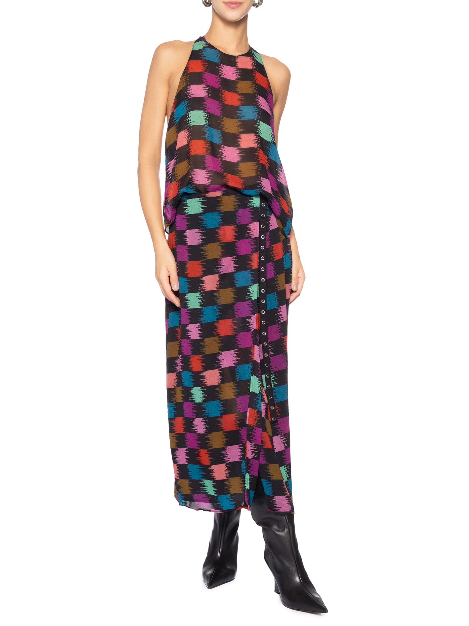 Saia Envelope Xadrez Whisky Preto Animale