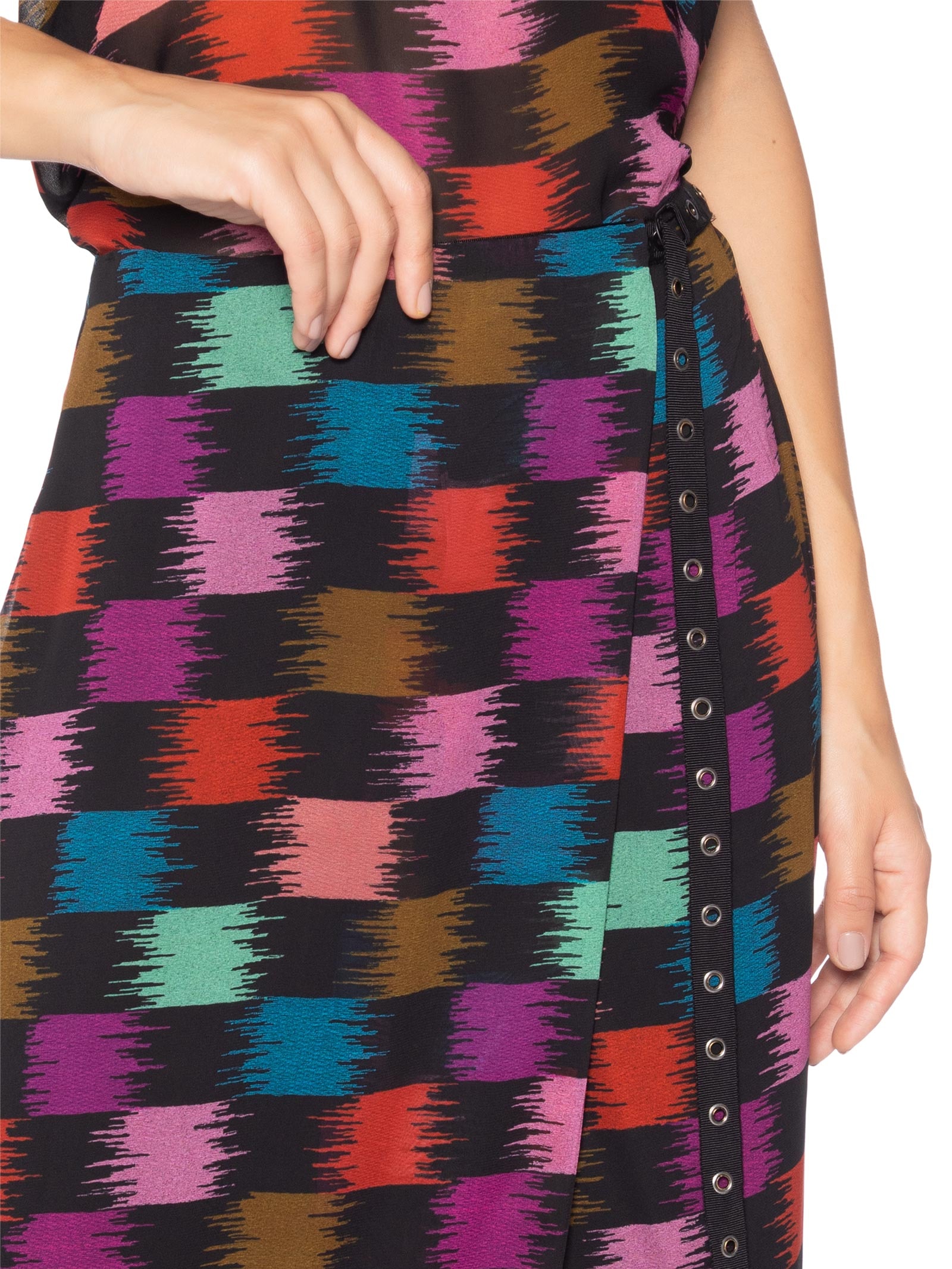 Saia Envelope Xadrez Whisky Preto Animale