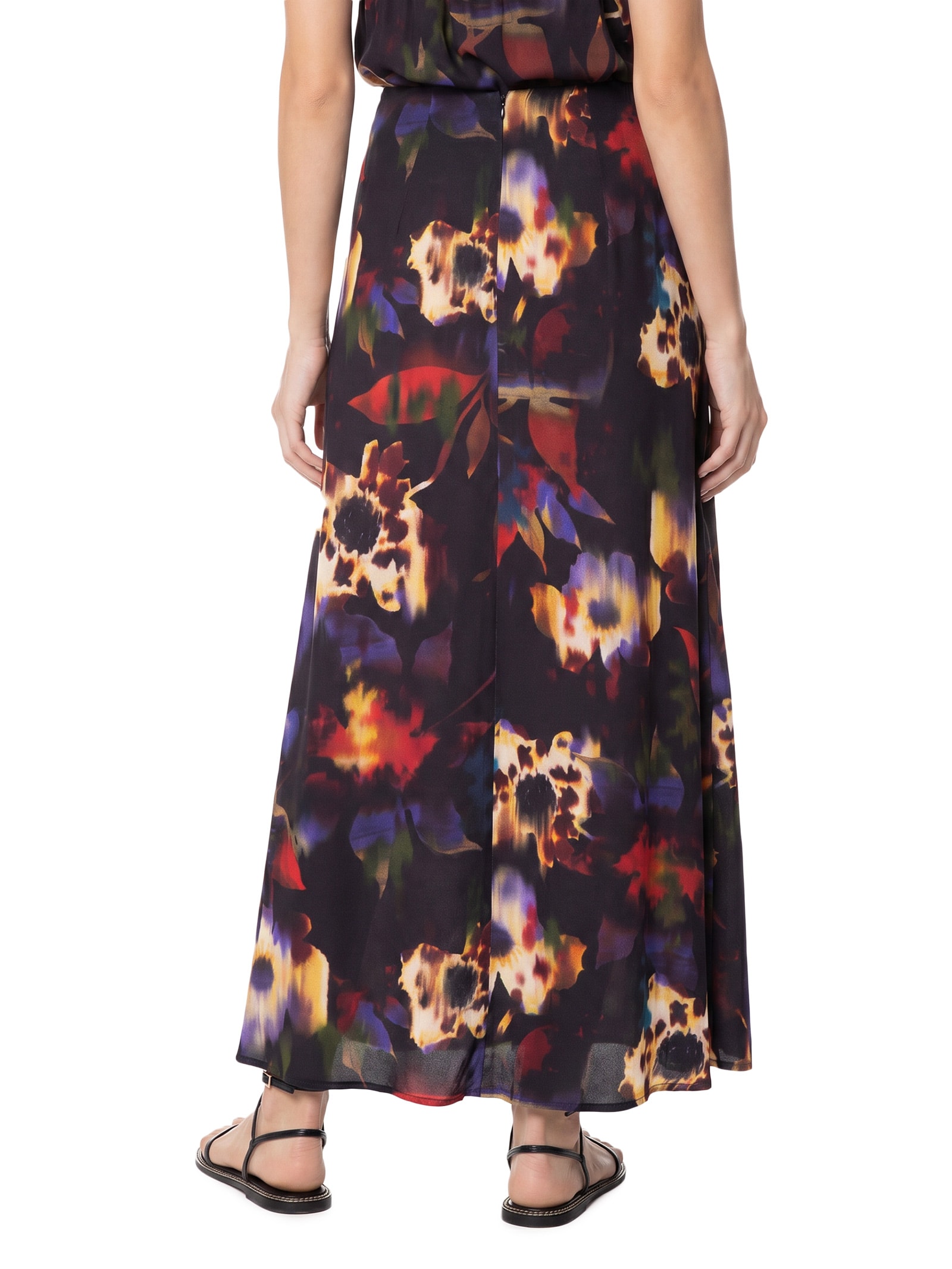 Saia Est Floral Glitch Preto Cantão