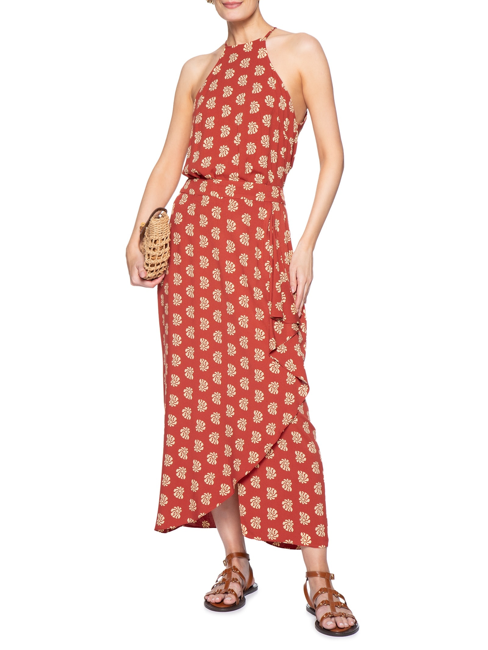 Saia Estampa Marisco Vermelho Dress To