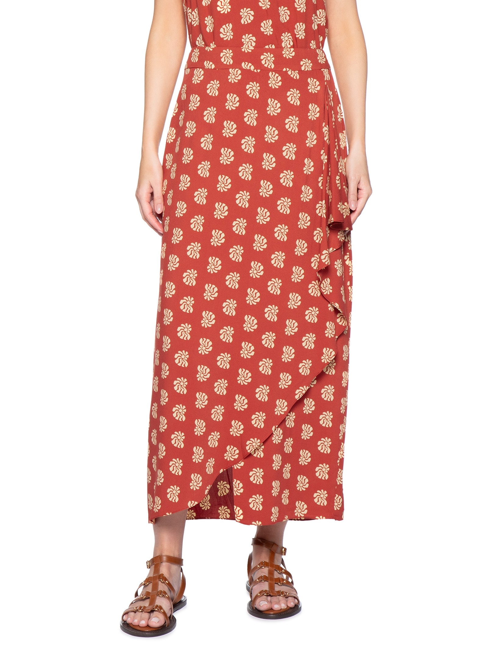 Saia Estampa Marisco Vermelho Dress To