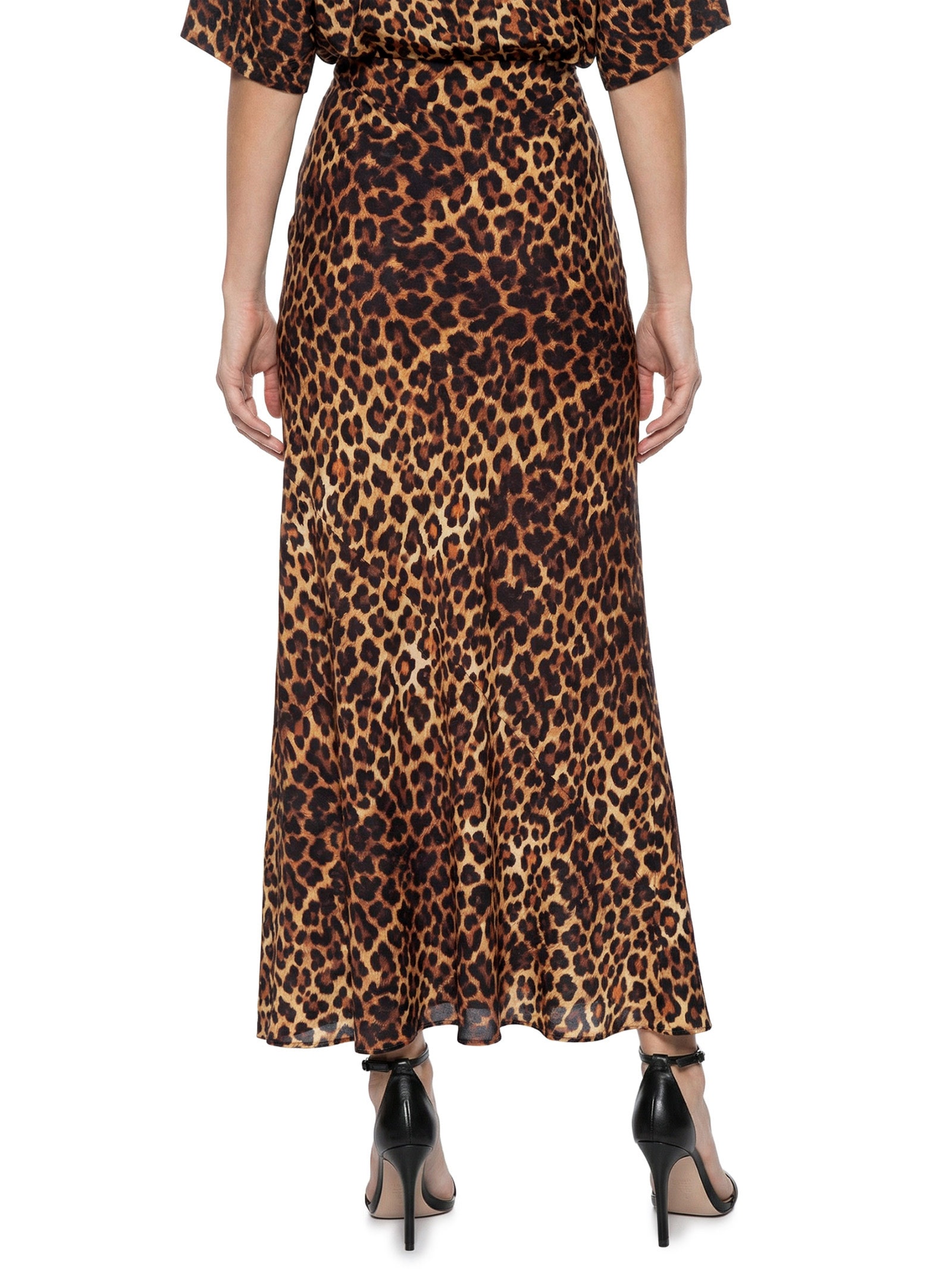 Saia Estampada Marrom Colcci