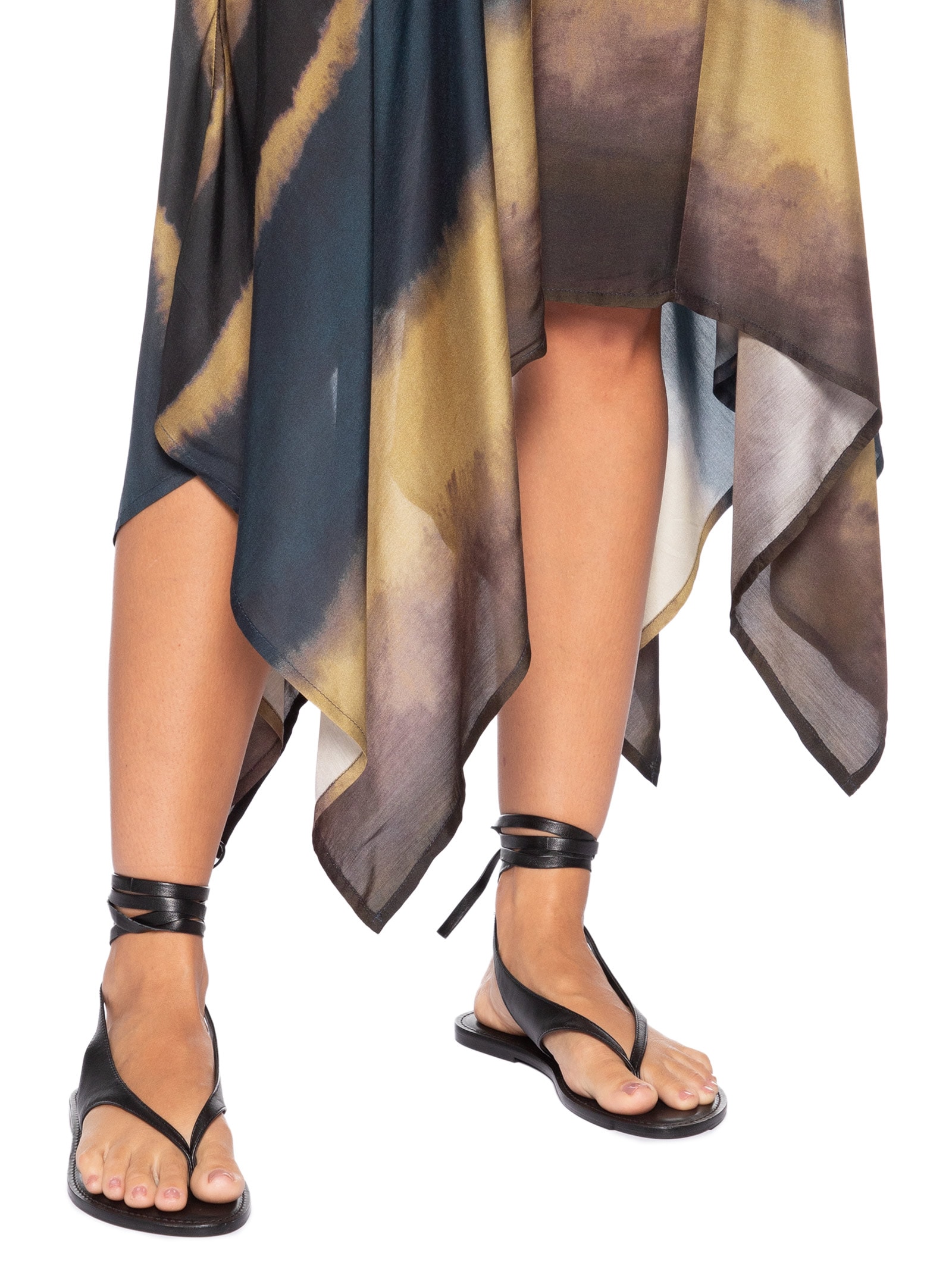 Saia Estampada Midi Marrom Cia Marítima