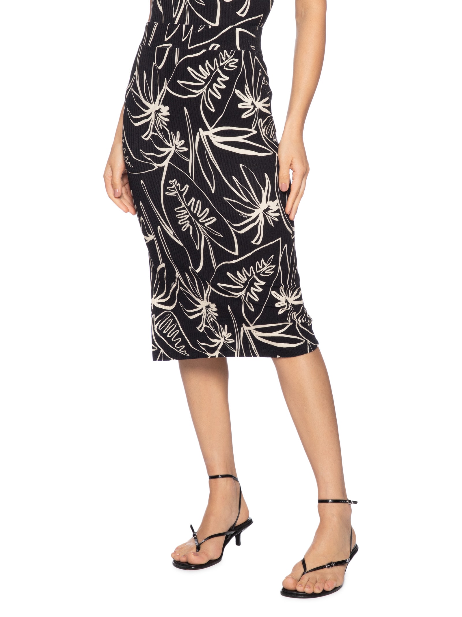 Saia Estampada Preto Colcci