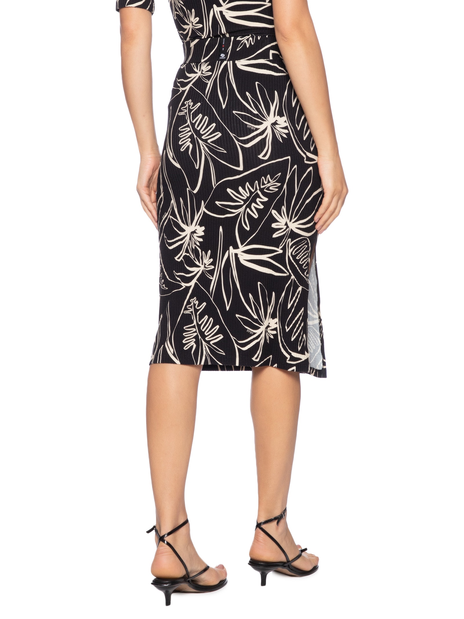 Saia Estampada Preto Colcci