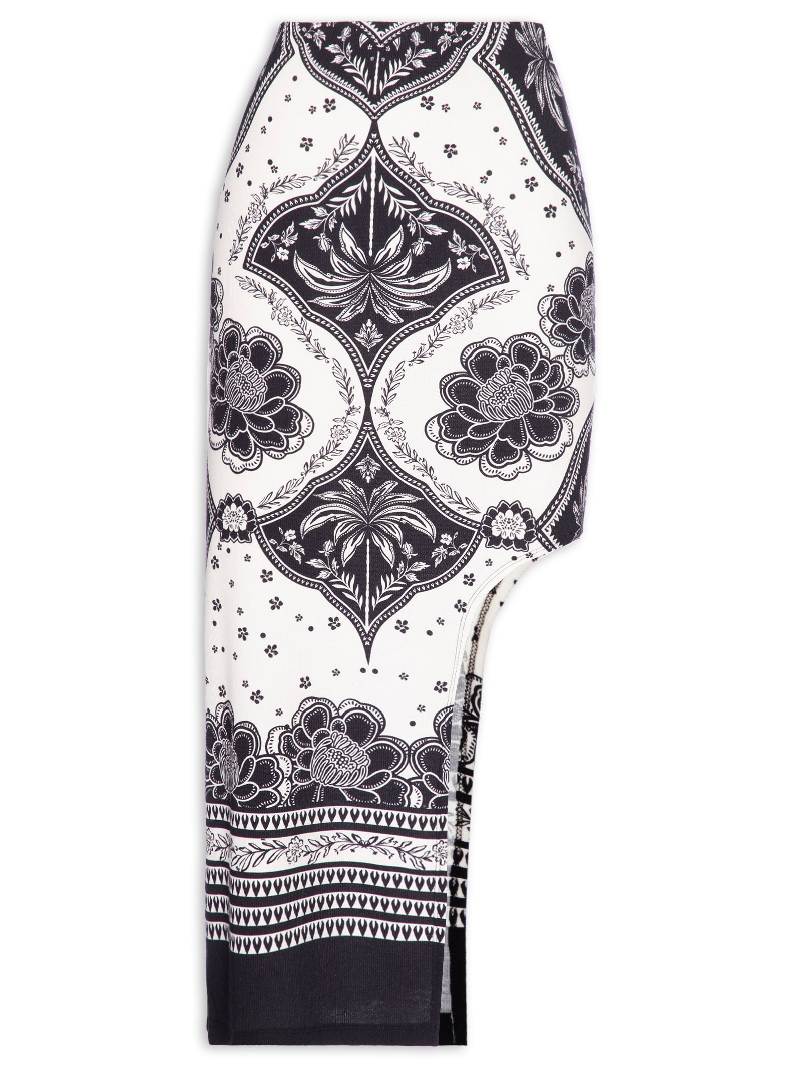 Saia Estampada Preto Colcci