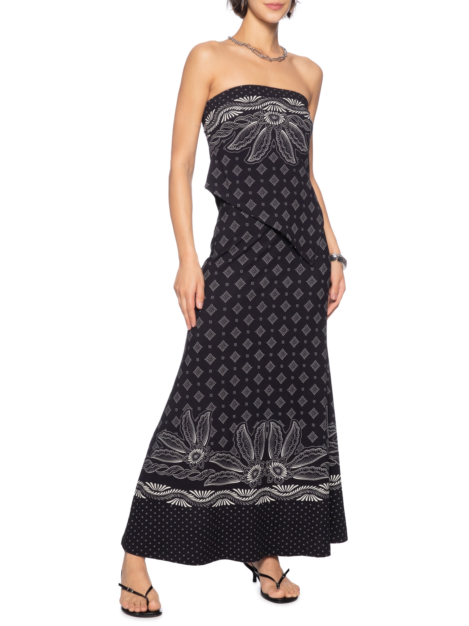 Saia Estampada Preto Colcci