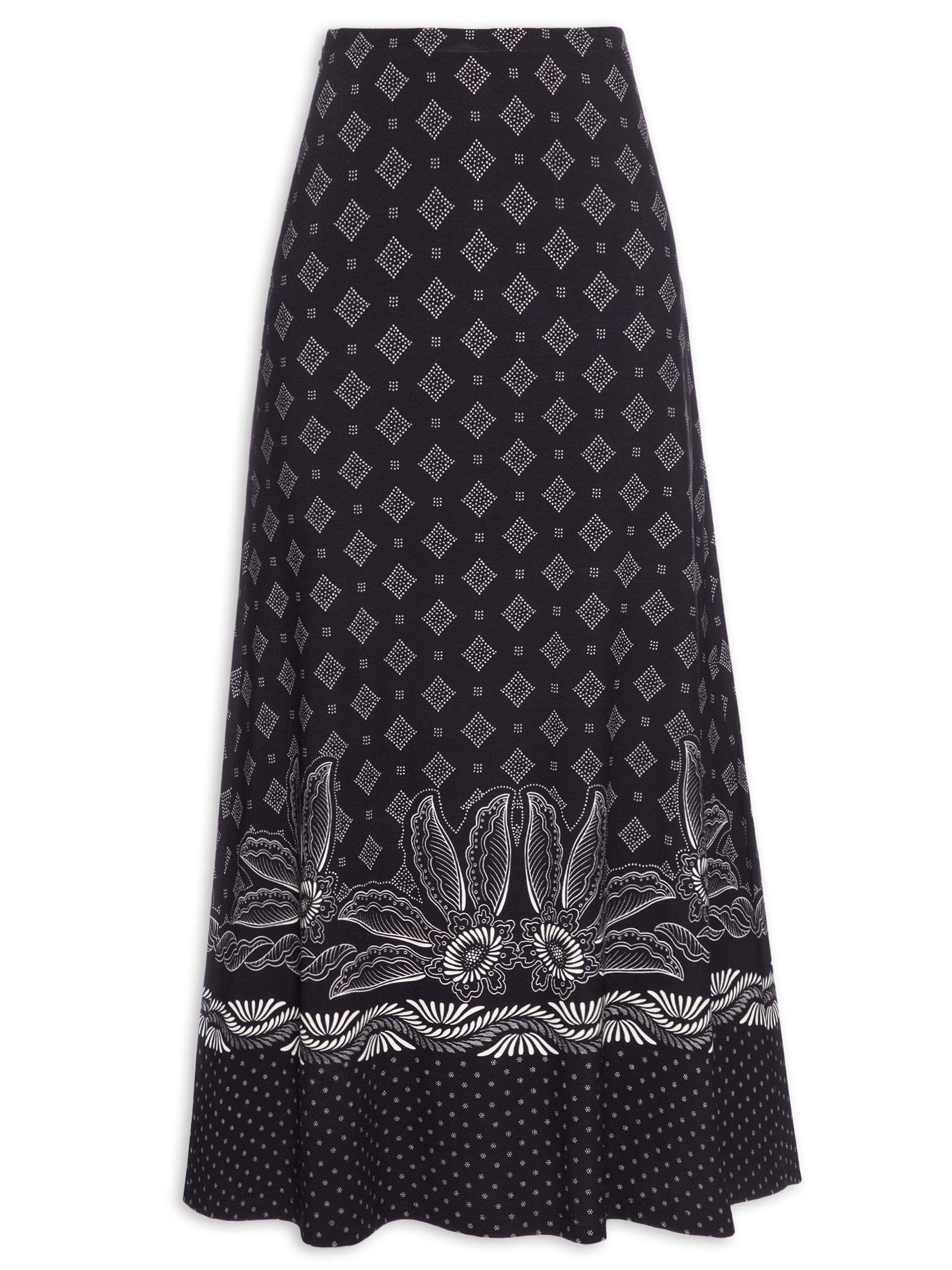Saia Estampada Preto Colcci