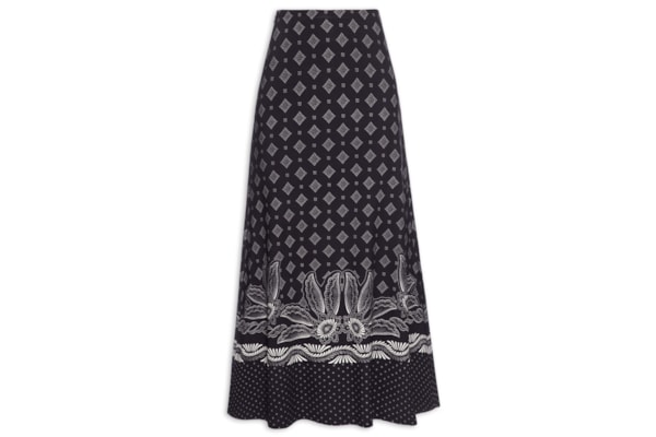Saia Estampada - Preto