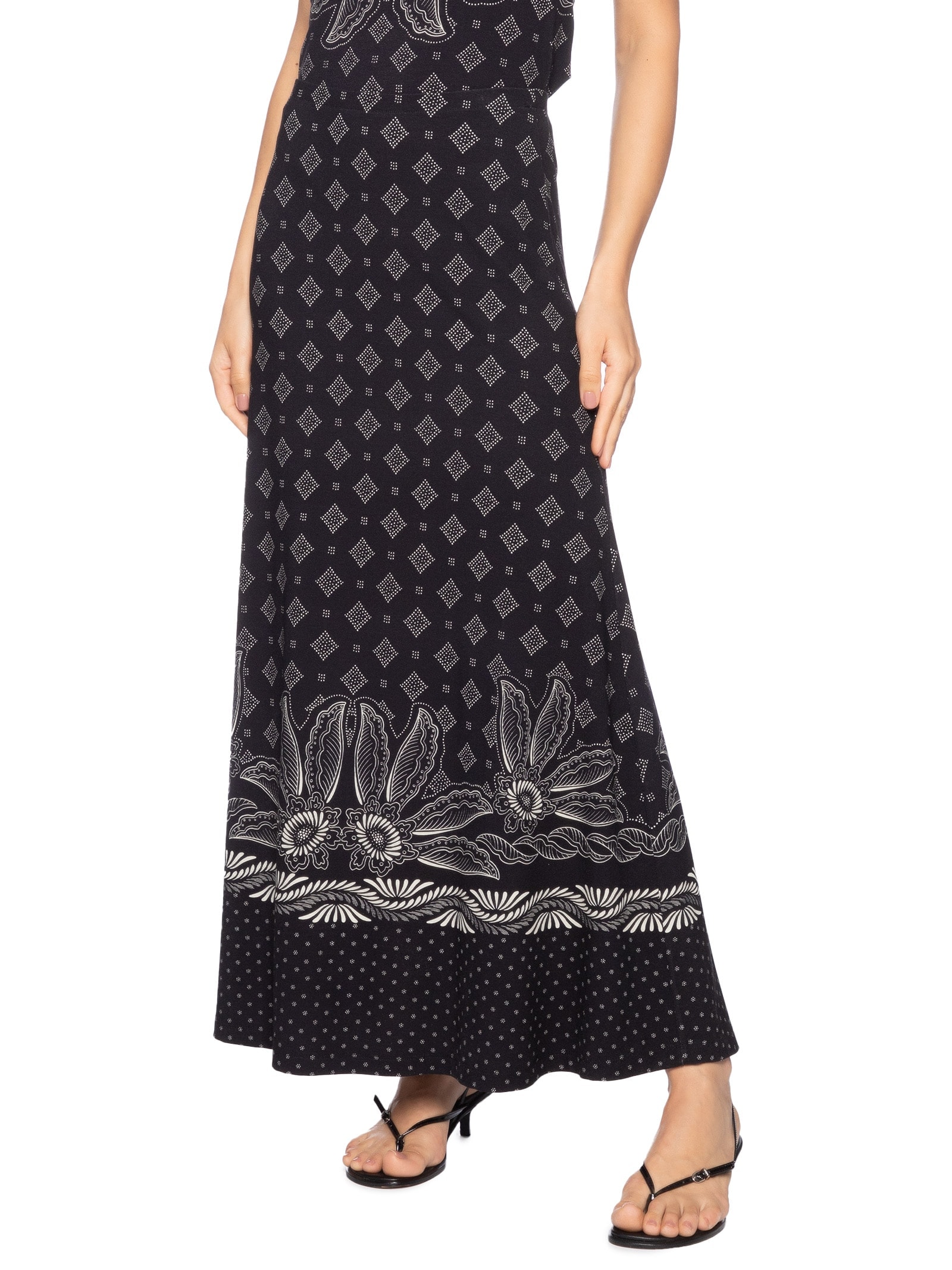 Saia Estampada Preto Colcci