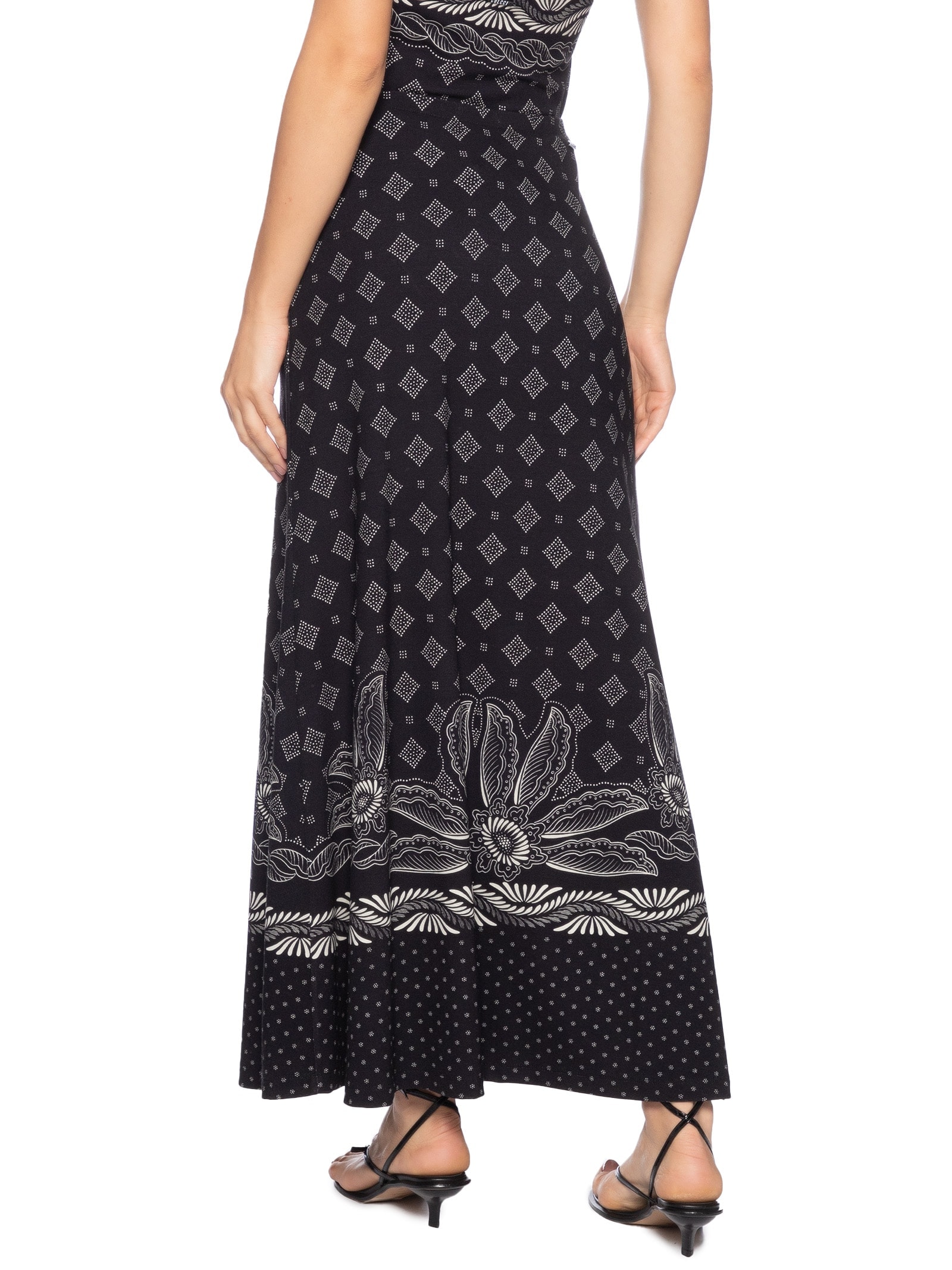 Saia Estampada Preto Colcci