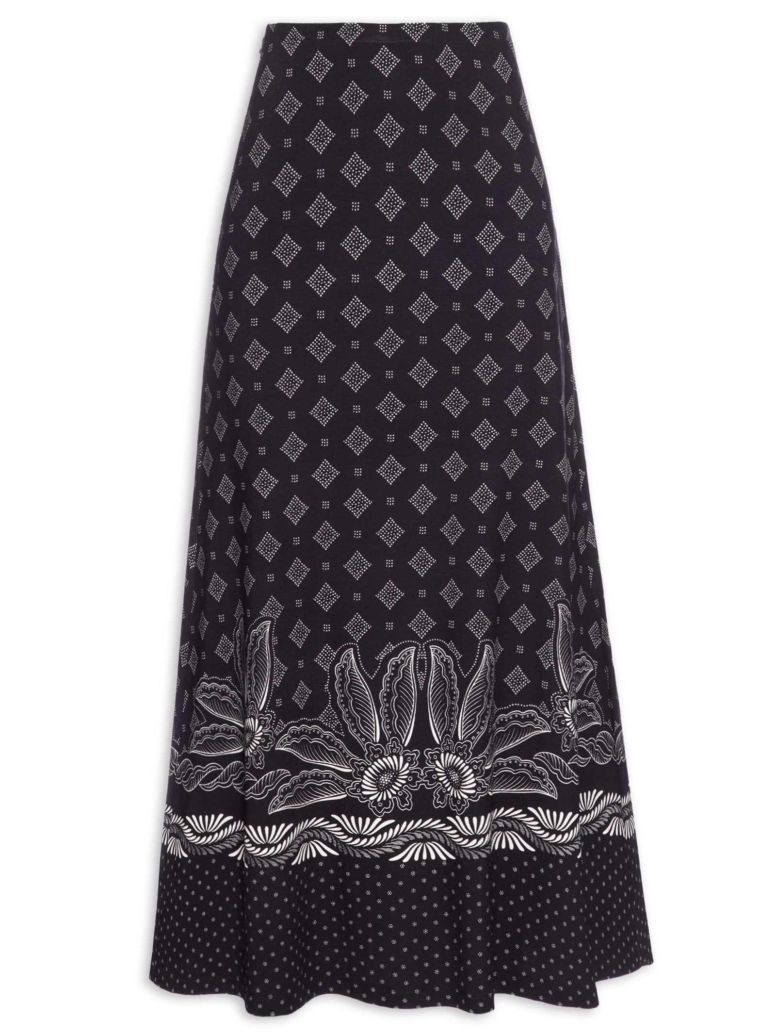 Saia Estampada Preto Colcci