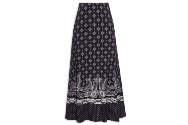 Saia Estampada - Preto