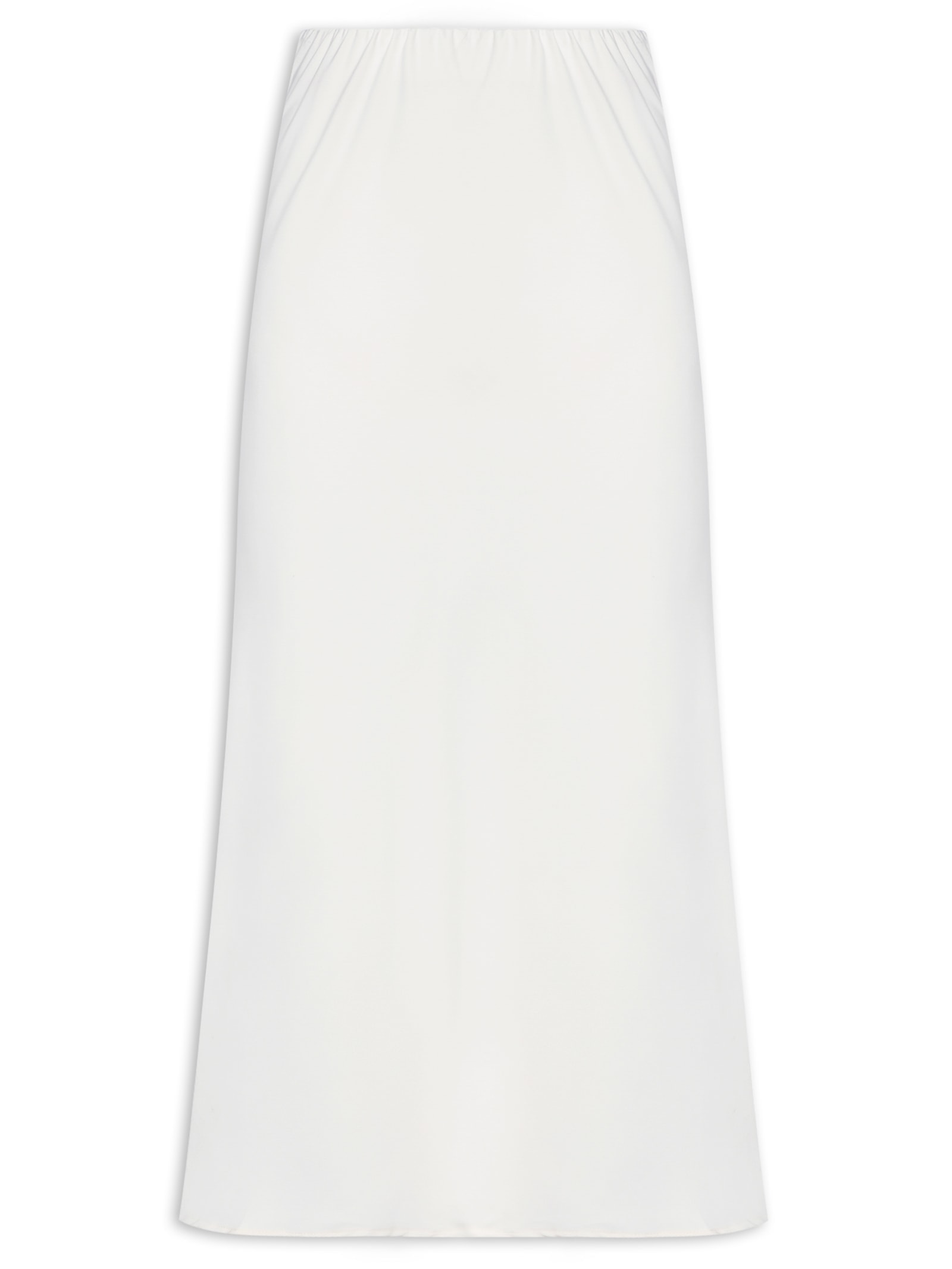 Saia Evasê Acetinada Off White Basiq