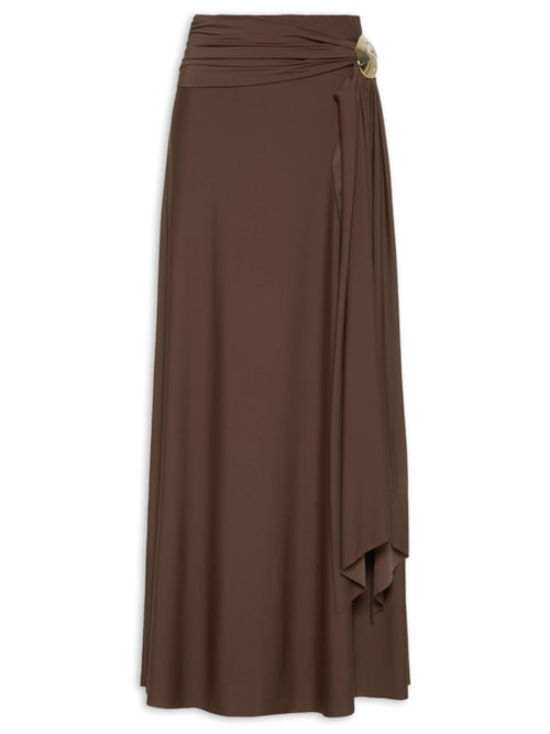 Saia Evasê Super Midi – Marrom