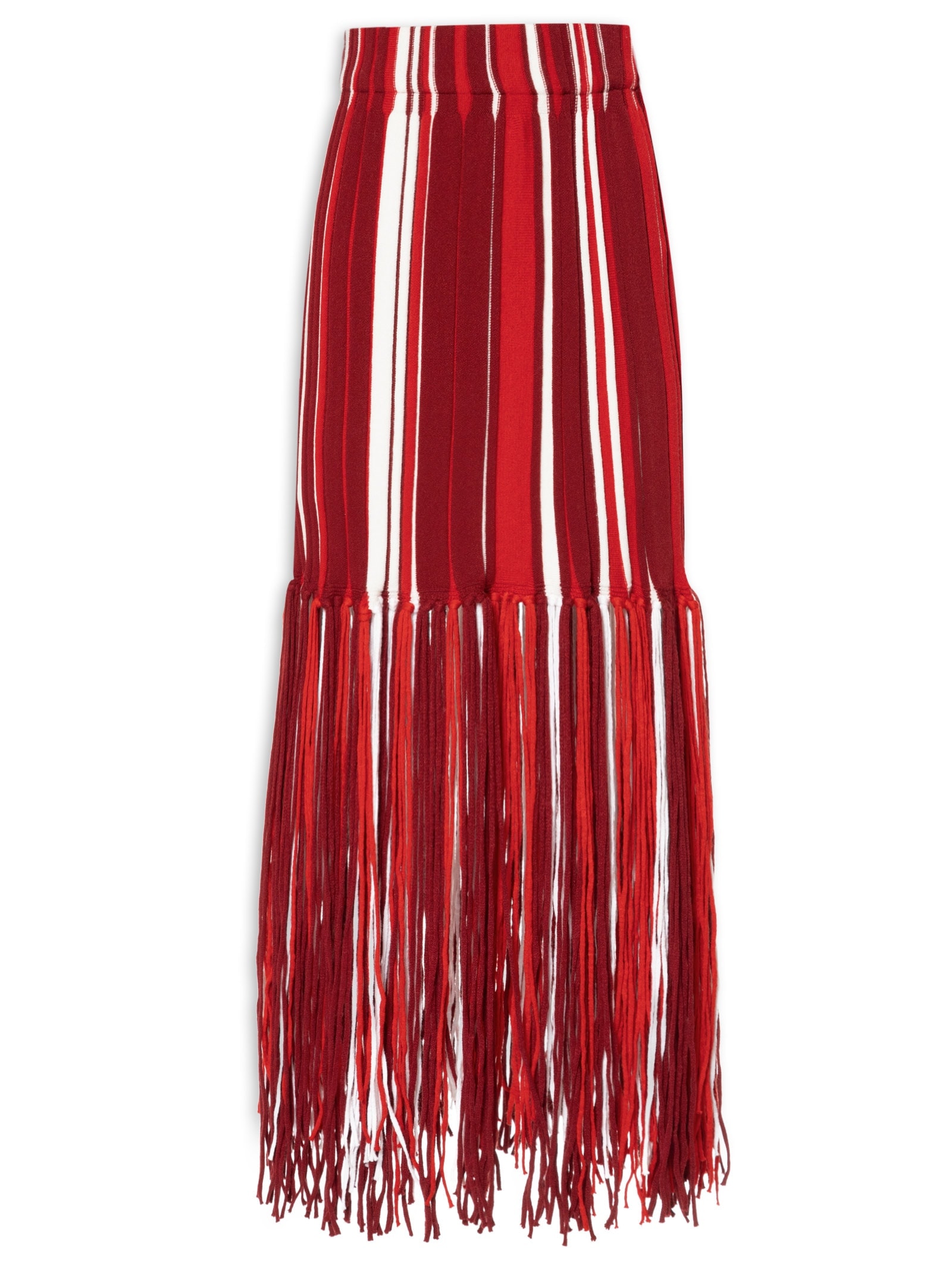 Saia Feminina Com Franjas Em Tricot Vermelho '2Essential