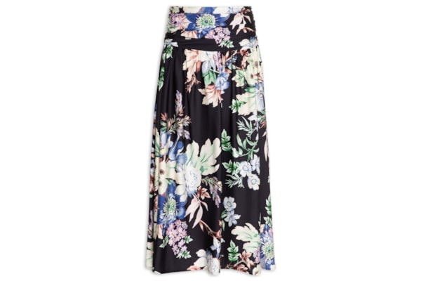 Saia Feminina Floral Leni - Preto