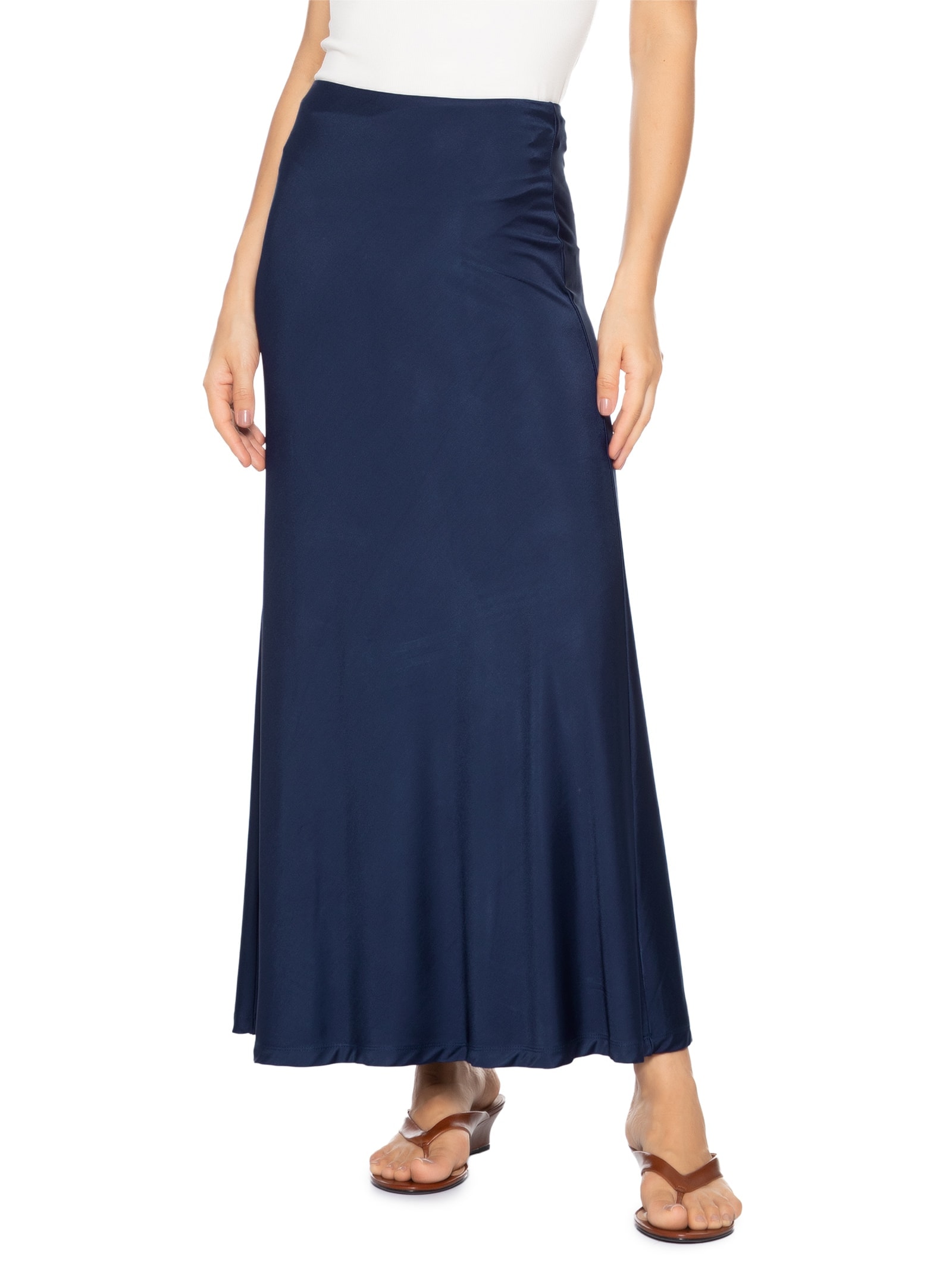 Saia Feminina Longa Evasê Azul '2Essential