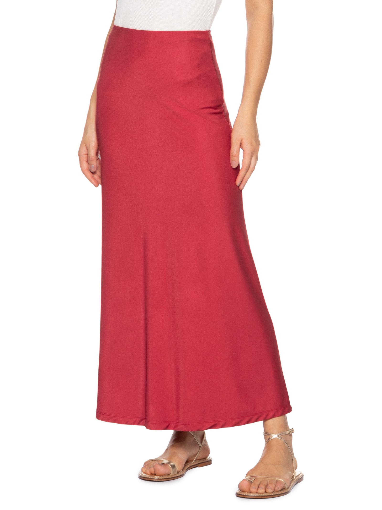 Saia Feminina Longa Evasê Vermelho '2Essential