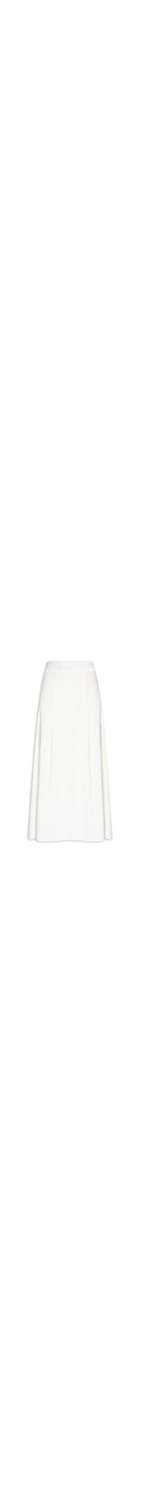 Saia Feminina Midi Com Pregas - Off White