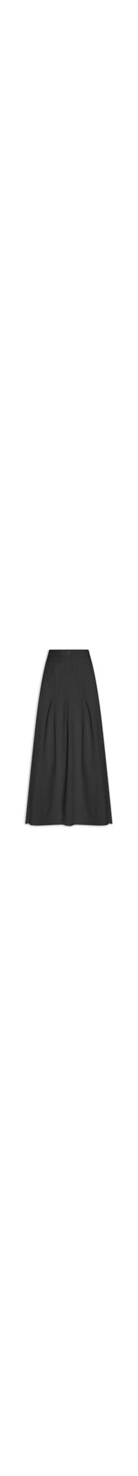 Saia Feminina Midi Com Pregas - Preto