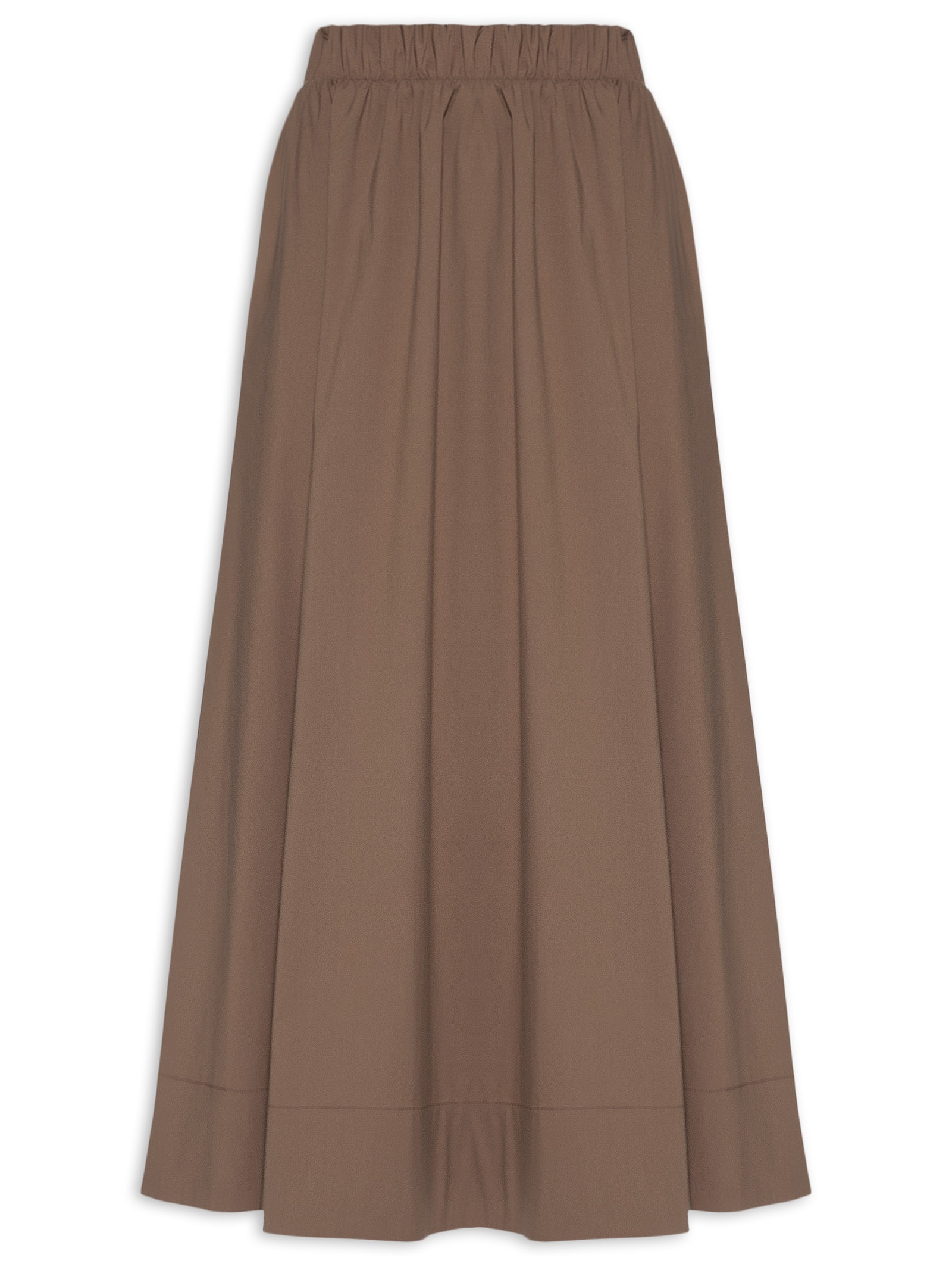 Saia Feminina Midi Marrom '2Essential