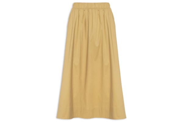 Saia Feminina Midi Maxi Godê -Bege