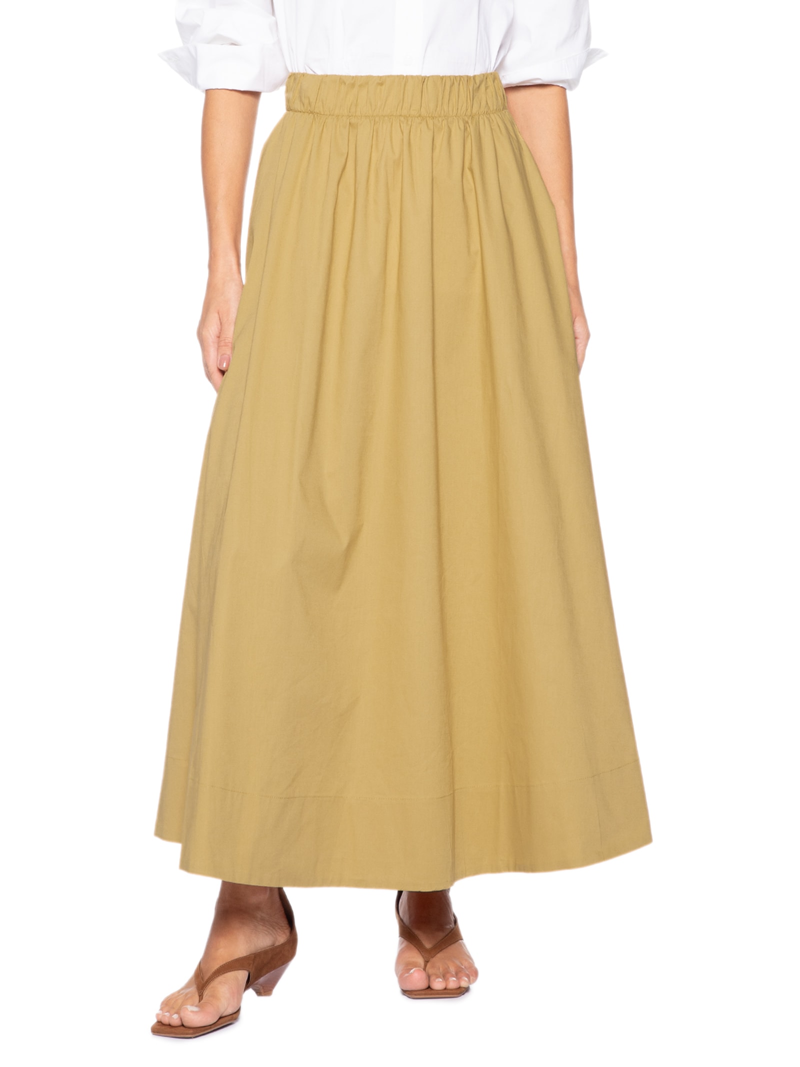 Saia Feminina Midi Maxi Godê -Bege '2Essential
