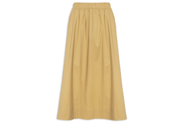 Saia Feminina Midi Maxi Godê -Bege